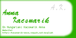 anna kacsmarik business card